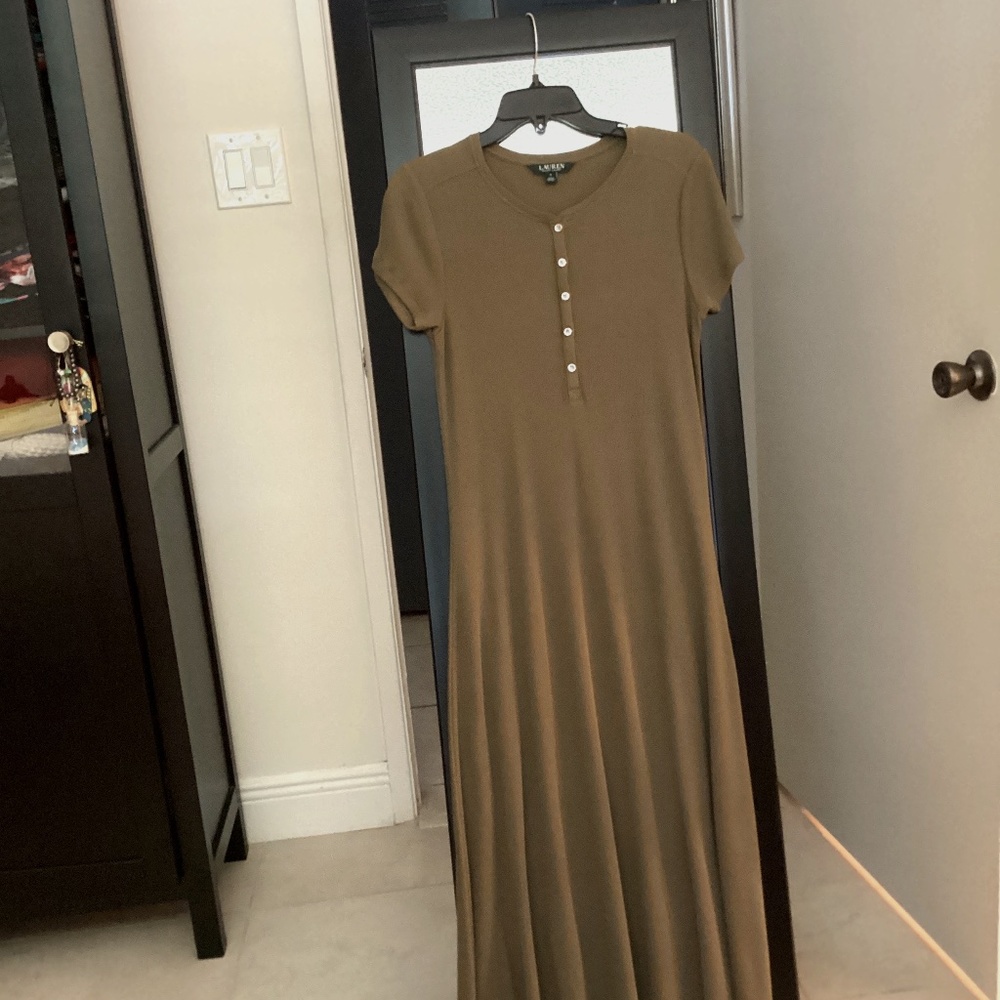 Ralph Lauren MIDI Dress,  size Medium,  Olive Green